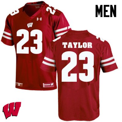 Men's Wisconsin Badgers NCAA #23 Jonathan Taylor Red Authentic Under Armour Stitched College Football Jersey RH31O06IX